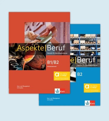 To zdjęcie przedstawia: Aspekte Beruf B1/B2 Brückenelement und B2. Deutsch für Berufssprachkurse. Hybride Ausgabe allango. Paket