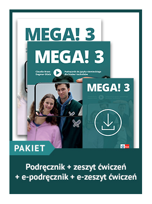 To zdjęcie przedstawia: MEGA! 3 PAKIET Podręcznik + zeszyt ćwiczeń + e-podręcznik + e-zeszyt ćwiczeń