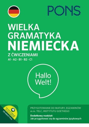 To zdjęcie przedstawia: Wielka gramatyka niemiecka z ćwiczeniami PONS. Poziom A1-C1. Wydanie 4